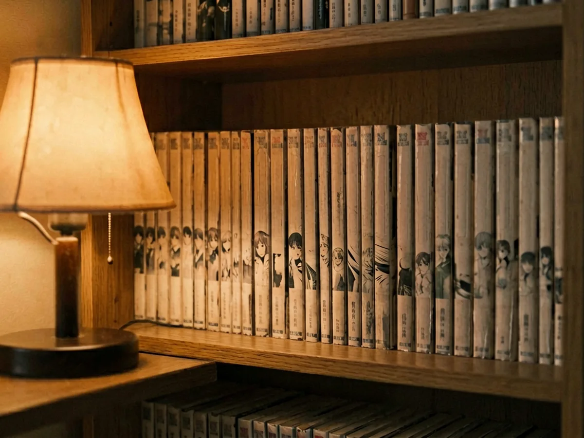 完结漫画成套摆放在阅读角书架